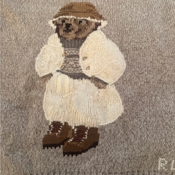 Ralph Lauren Men's Gray Sweater with Bear Design - Picture 2 of 4